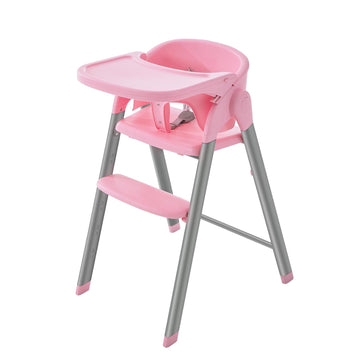 Adjustable High Chair with Removable Tray,Pink