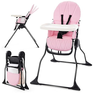 Foldable High Chair for Babies and Toddlers Pink