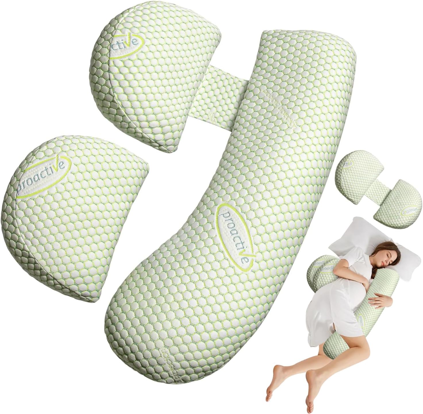 Pregnancy Pillow, Maternity Pillow for Pregnant Women, Soft Maternity Pillow with Detachable & Adjustable Pillow Cover