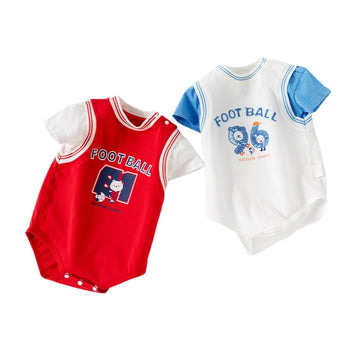 Baby Casual Short-Sleeve Romper Newborn Bodysuit -Football