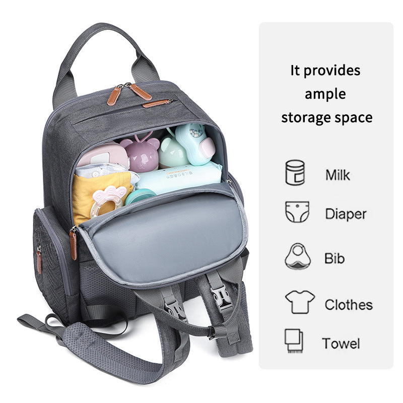 Diaper Bag Backpack Large Capacity Waterproof with Thermal Insulation Layer