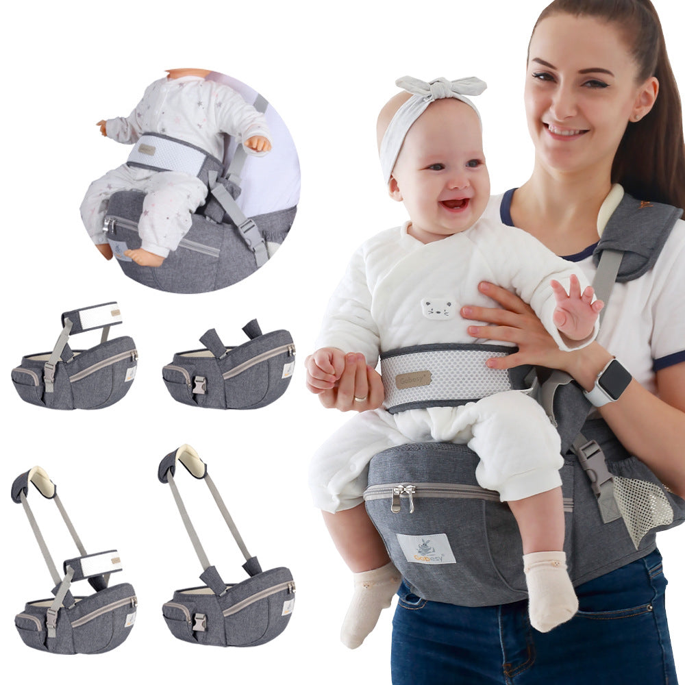 Baby Hip Carrier - Ergonomic Waist Seat with Spacious Storage Pocket, Padded Shoulder Strap, and Adjustable Waist Belt for Comfortable Baby Sitting