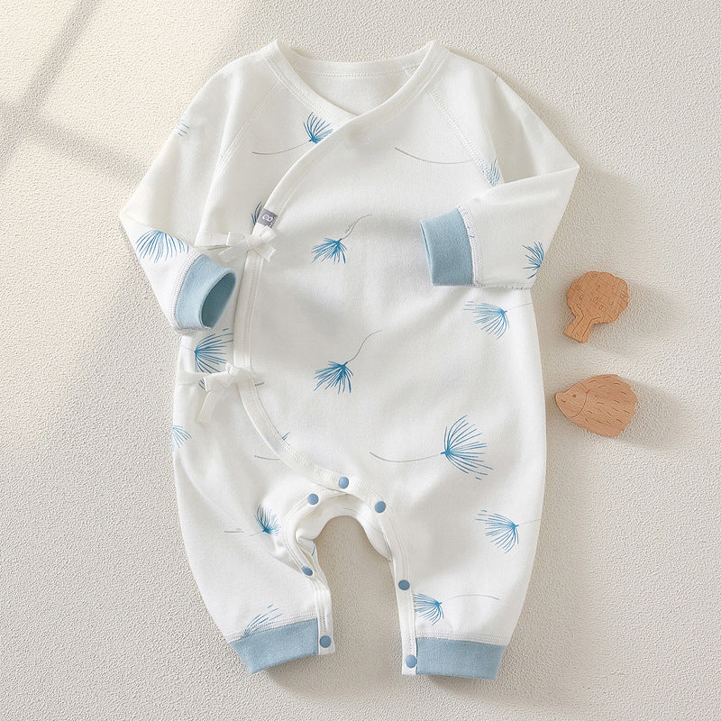 100% Cotton Autumn  Newborn Baby Bodysuit -Opposite Blue