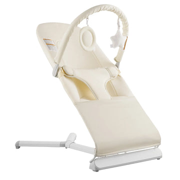 Baby Bouncer Folding Bouncer Seat Chair for Babies 0-9 Months with Toy Bar Khaki